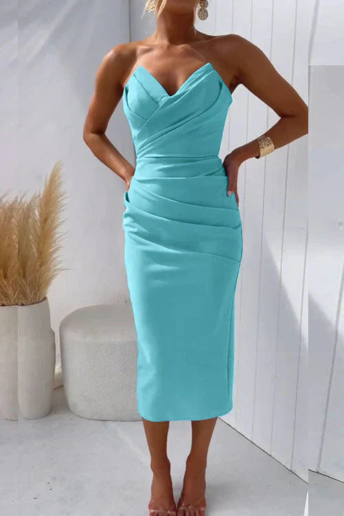 Luisa – Women Strapless Midi Dress - Image 9