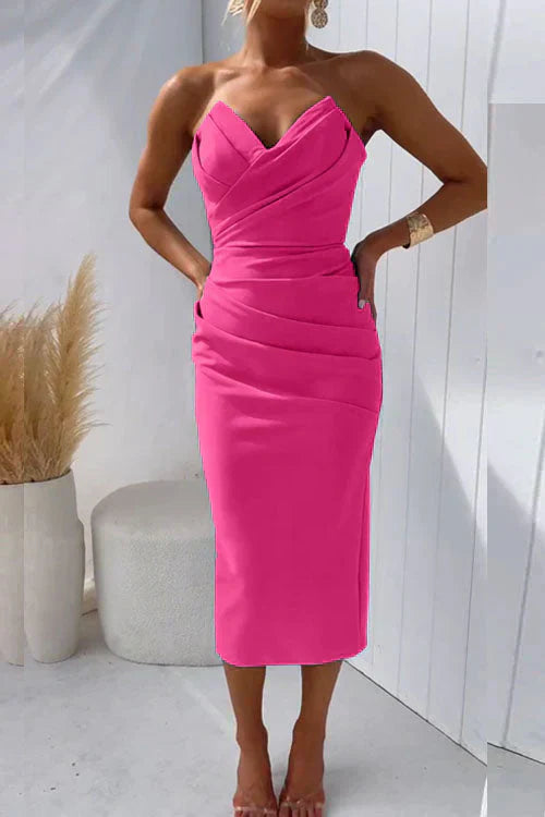 Luisa – Women Strapless Midi Dress - Image 14