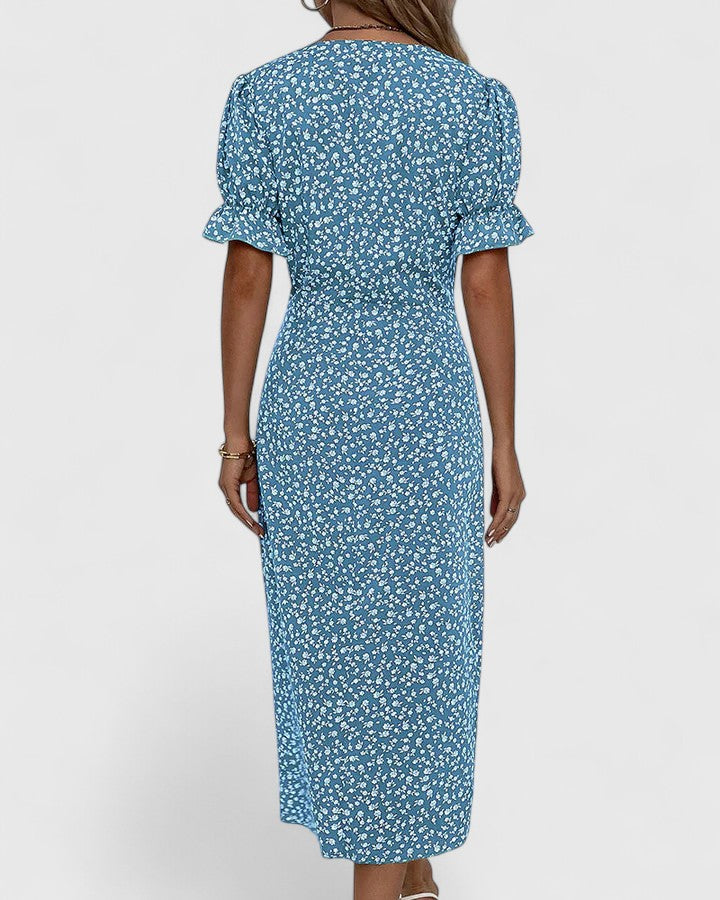 Mila – V-neck Printed Button Dress - Image 8