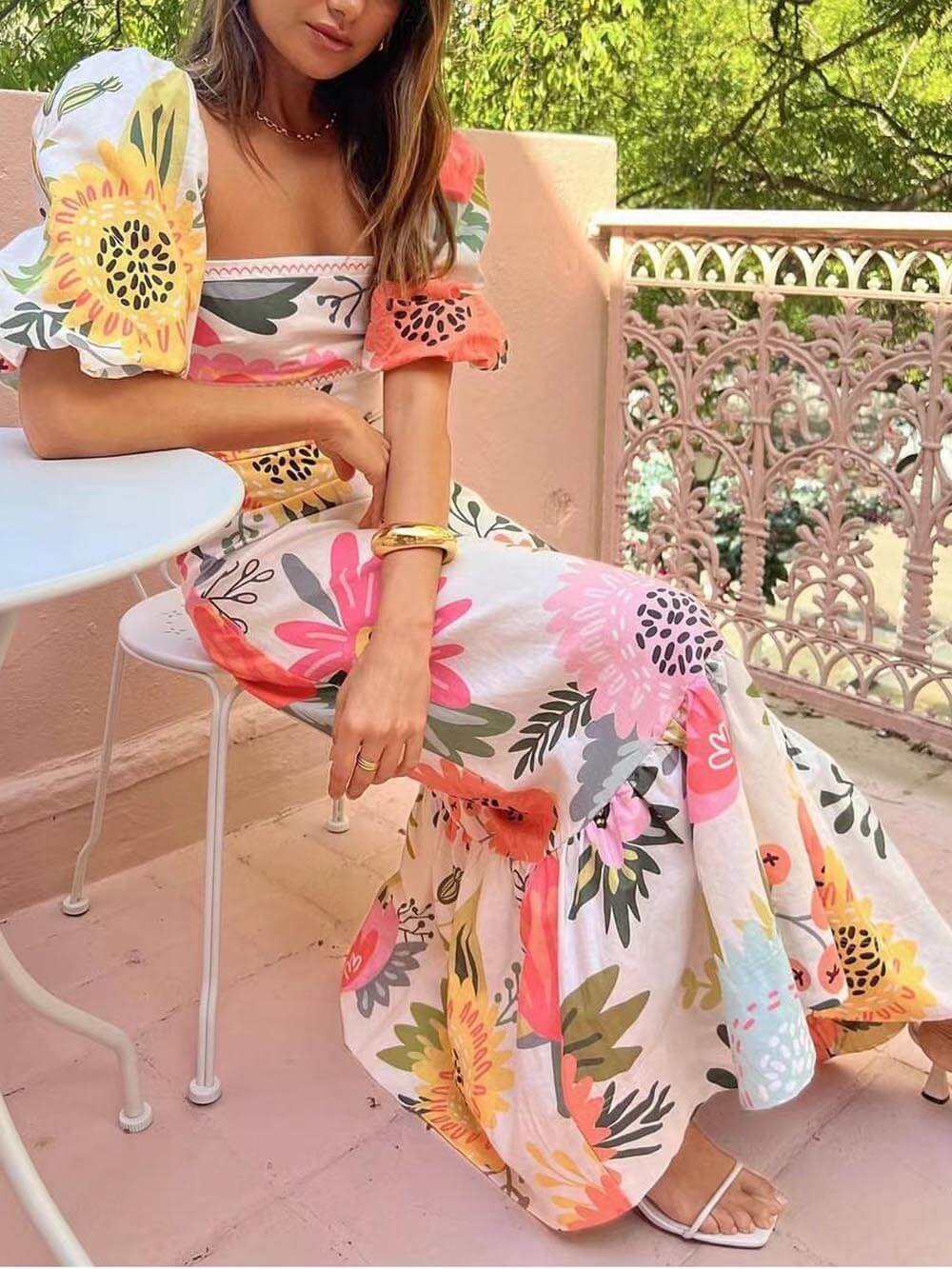 Lena – Women Floral Print Maxi Dress - Image 3