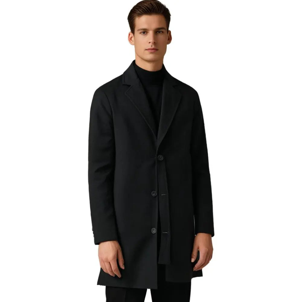 Men's winter coat in a tailored fit with a drooping lapel and button placket - J&B; - 9 - Elvaroza.com
