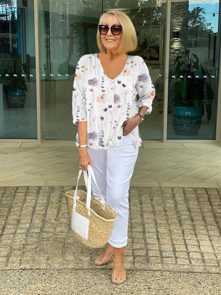 Margaret – Women Floral Print Blouse - Image 3