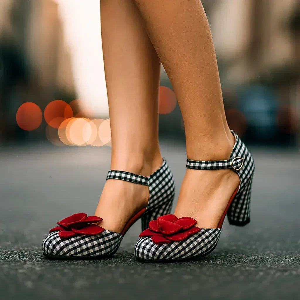 Aurora – Round Toe And A Single Strap Heels - Image 2