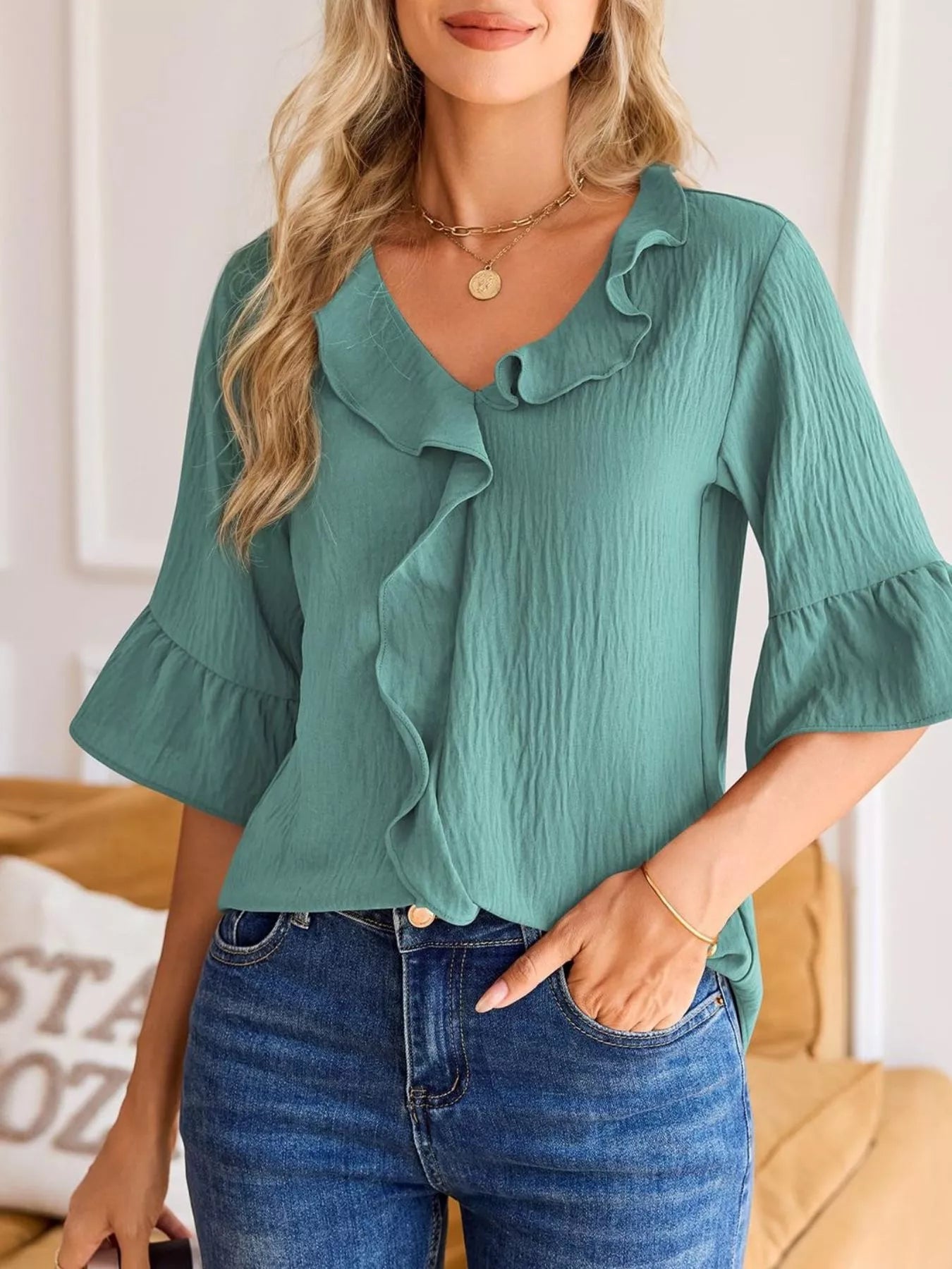 Annika – Ruffled Elegance Blouse - Image 19