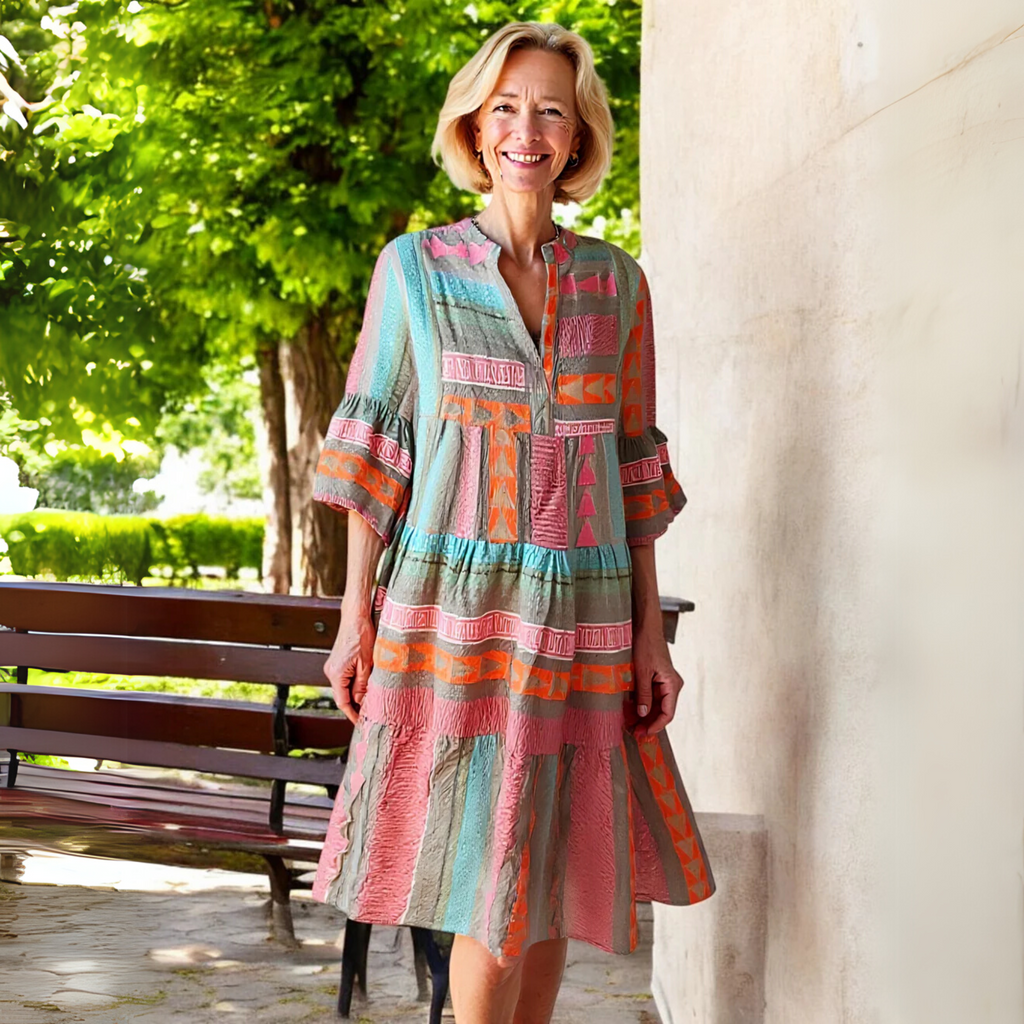 Elvira – Women Bohemian cotton and linen Dress - Image 6
