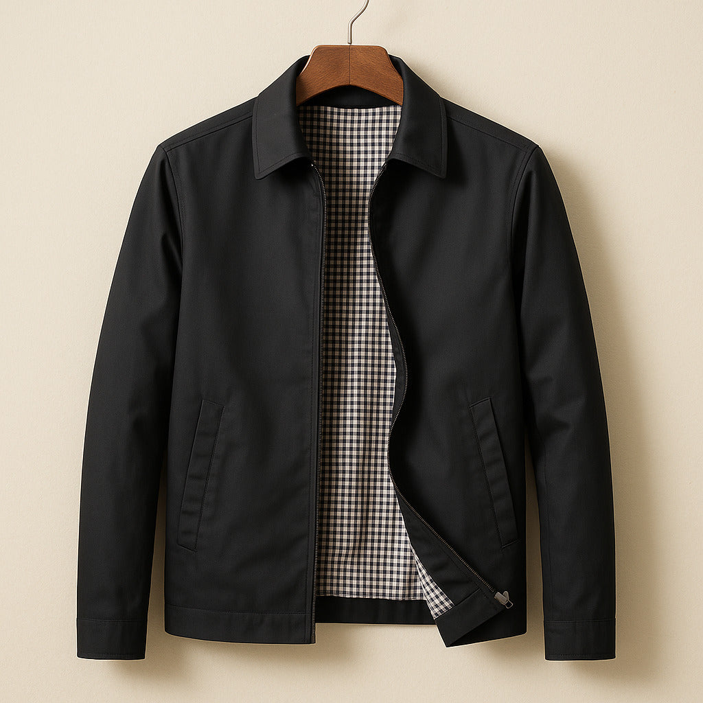 Casual men's jacket in a slim fit with a zipper - J&B; - 1 - Elvaroza.com
