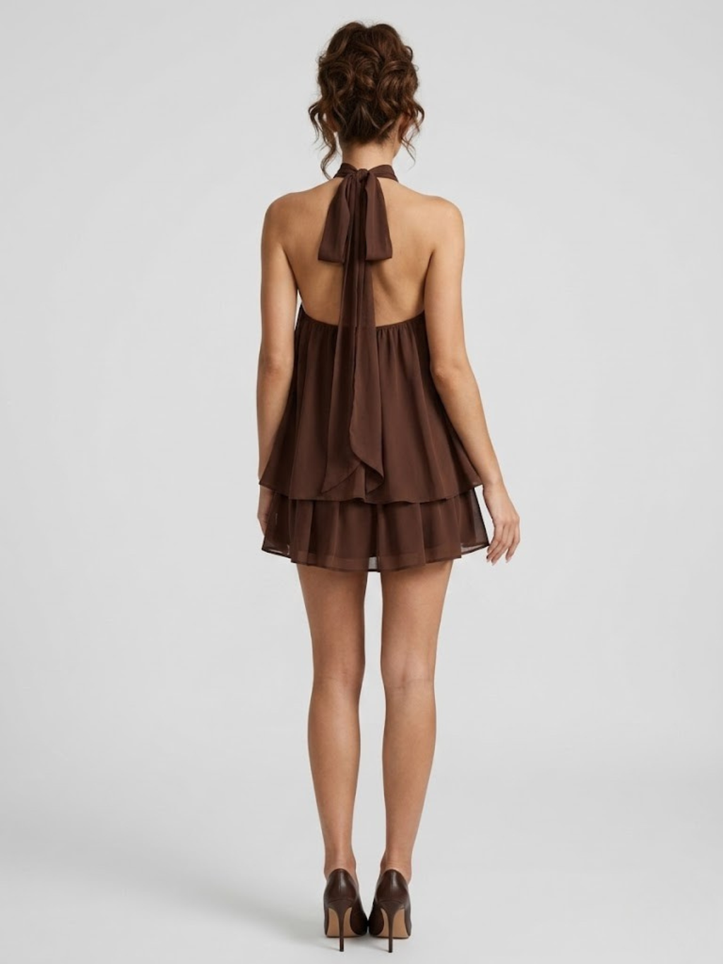 Verena – Flowy Halter with High Neck Dress - Image 17