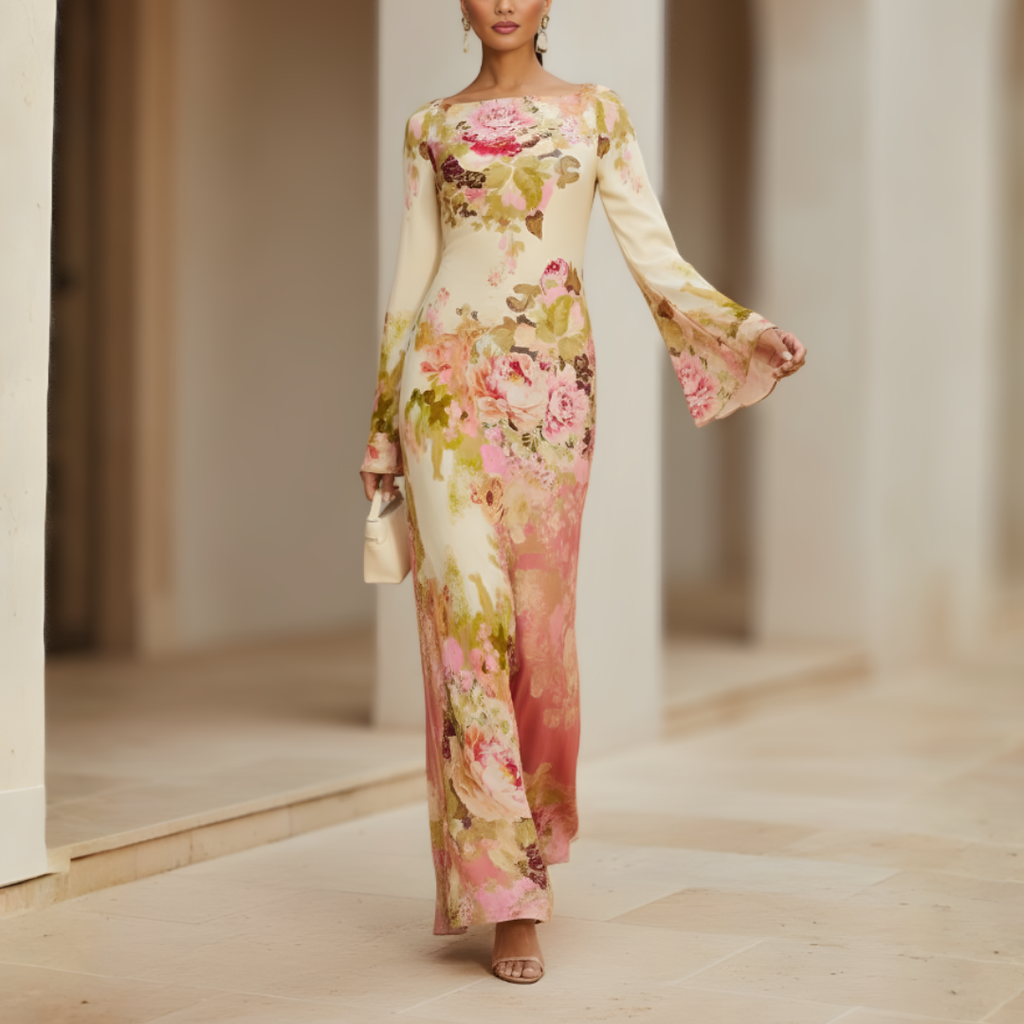 Lily – Women Floral Print Wedding Guest Dress - Image 1