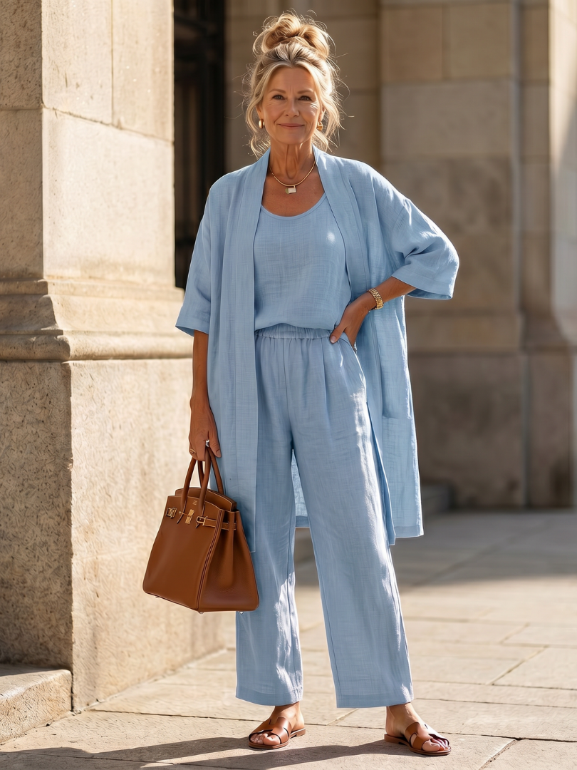 Two-piece set consisting of a loose-fitting top and pants for women - J&B; - 10 - Elvaroza.com