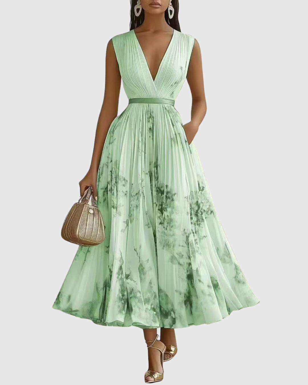 Lea – Elegantes Maxikleid mit Falten - Image 1