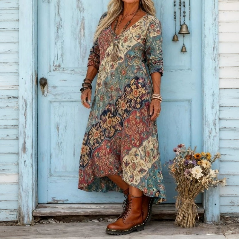Maren – Floral Bohemian Dress - Image 3