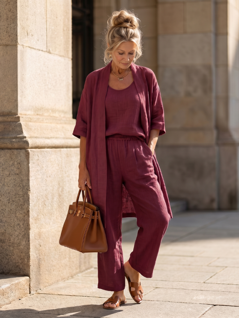 Two-piece set consisting of a loose-fitting top and pants for women - J&B; - 12 - Elvaroza.com