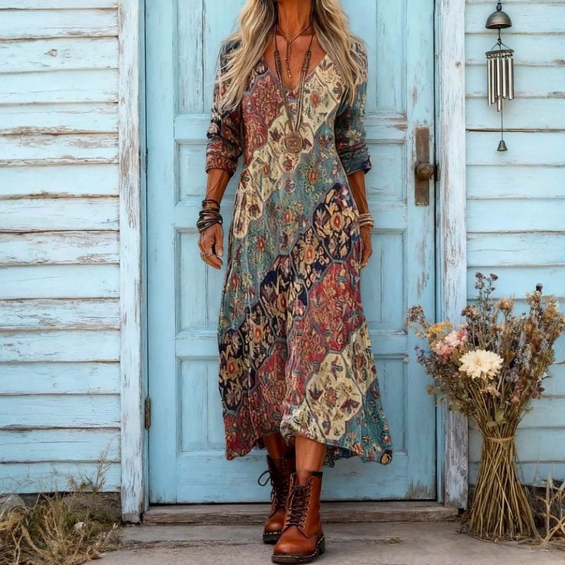 Maren – Floral Bohemian Dress - Image 2