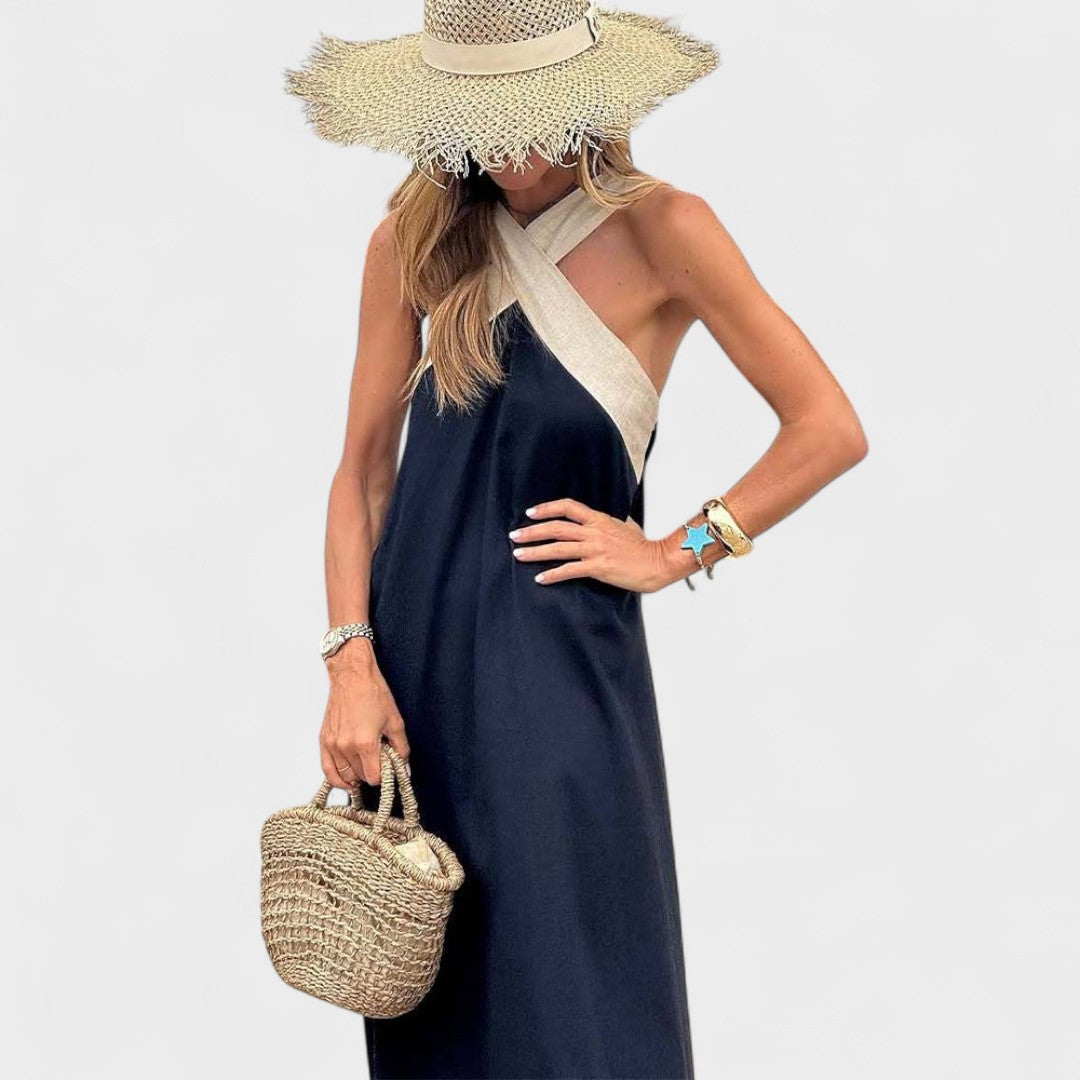 Susanne – Women Cross-Neck Maxi Dress - Image 3