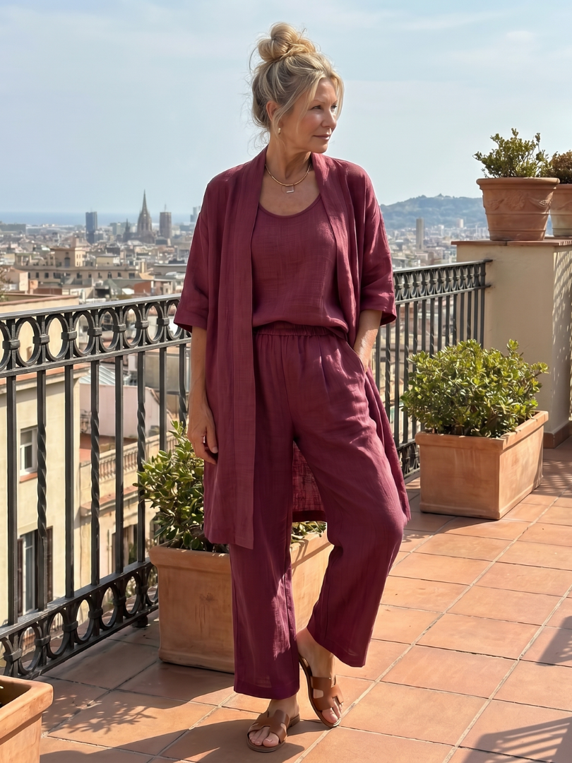 Two-piece set consisting of a loose-fitting top and pants for women - J&B; - 14 - Elvaroza.com