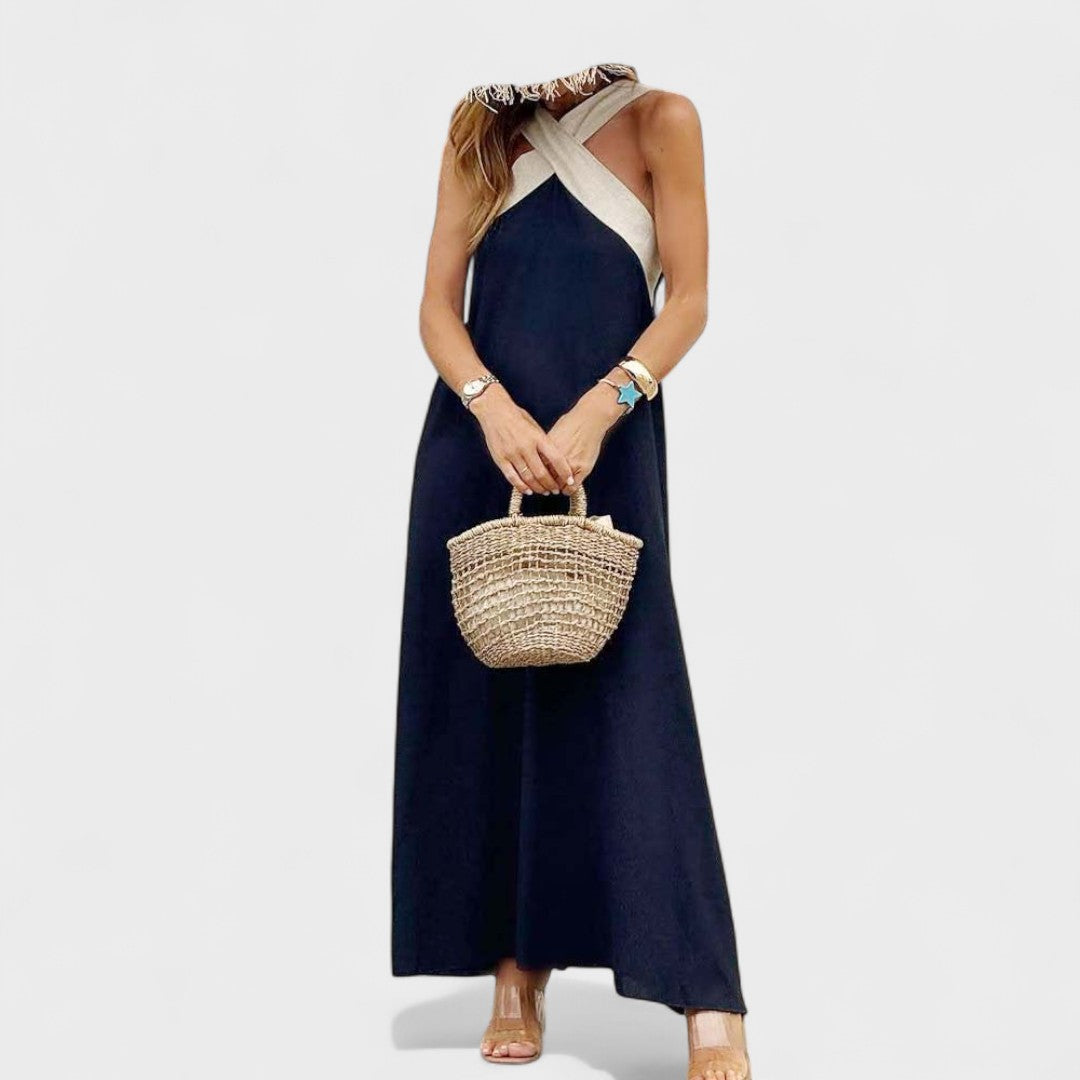 Susanne – Women Cross-Neck Maxi Dress - Image 4