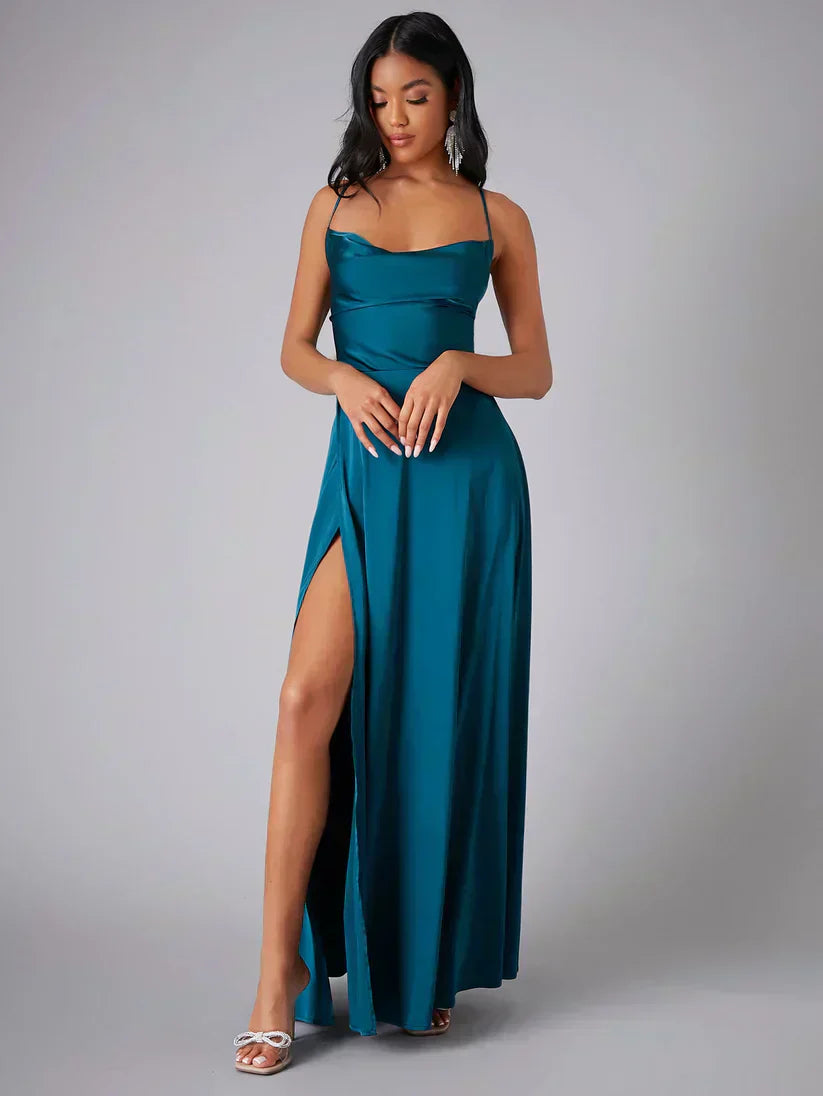 Sabine – Cowl Neck with Side Slit Dress - Image 6