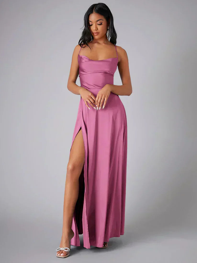 Sabine – Cowl Neck with Side Slit Dress - Image 7