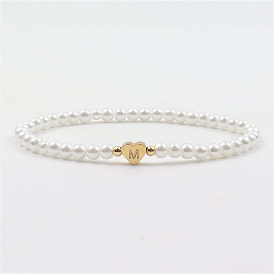 Nena – Heart Charm Pearl Bracelet - Image 3