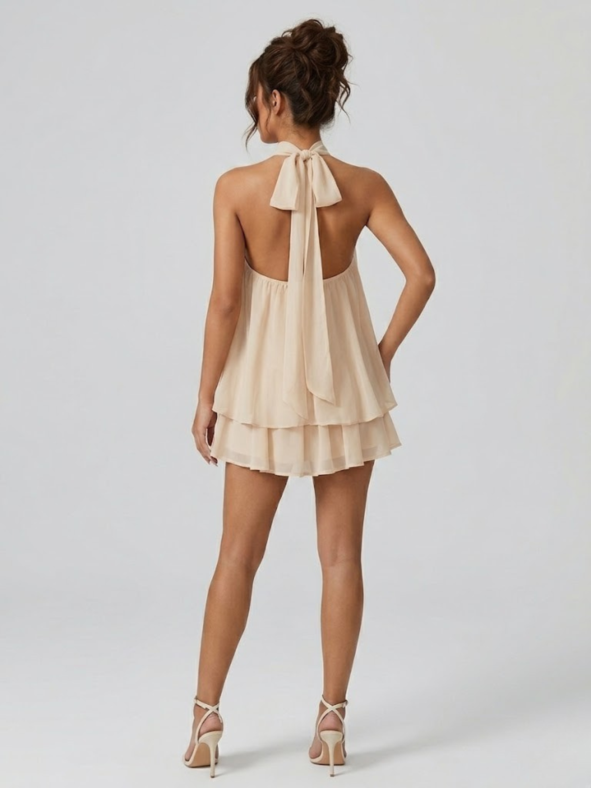 Verena – Flowy Halter with High Neck Dress - Image 2