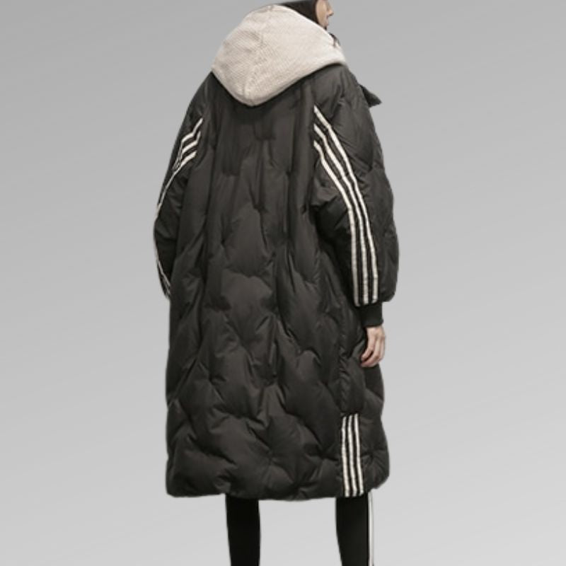 Puffer Jacket Women's Longline with Hood and Side Pockets - Image 5