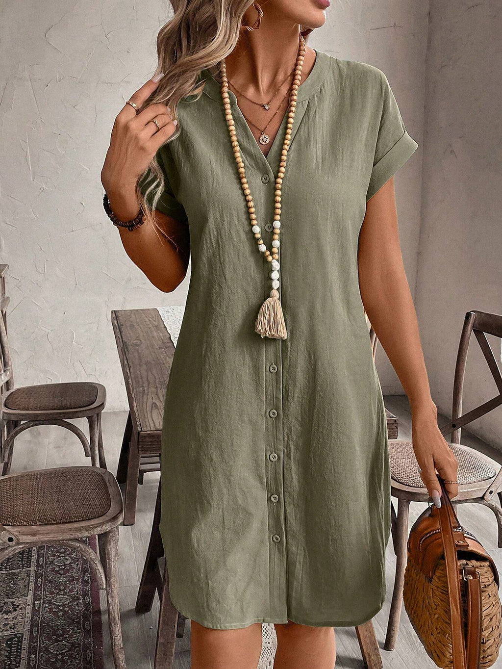 Emilia – Women Casual Button-Up Dress - Image 1