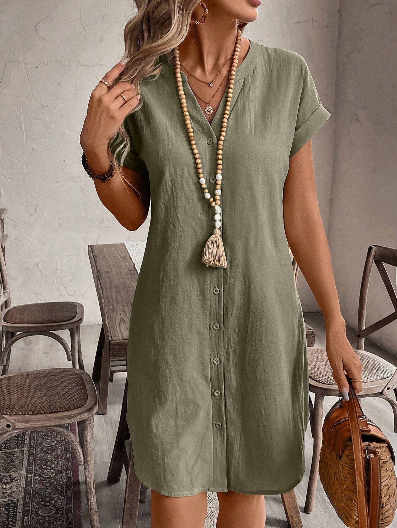 Emilia – Women Casual Button-Up Dress - Image 1