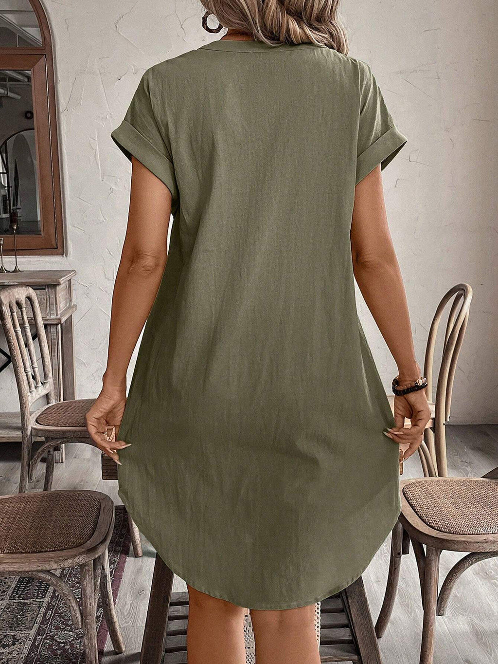 Emilia – Women Casual Button-Up Dress - Image 2