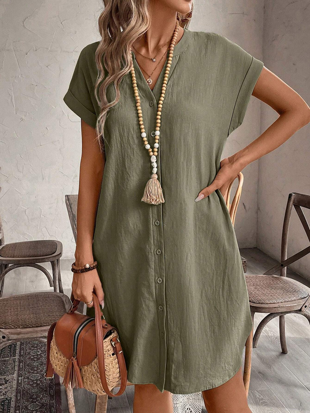 Emilia – Women Casual Button-Up Dress - Image 5