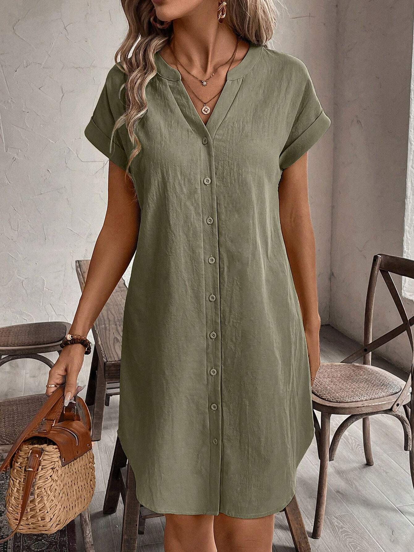 Emilia – Women Casual Button-Up Dress - Image 3