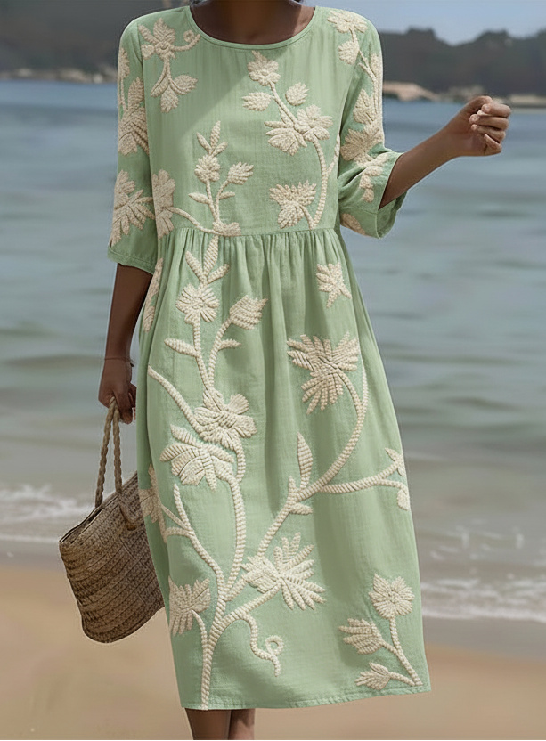Charlotte –  Plant & Flower Print Dress - Image 1