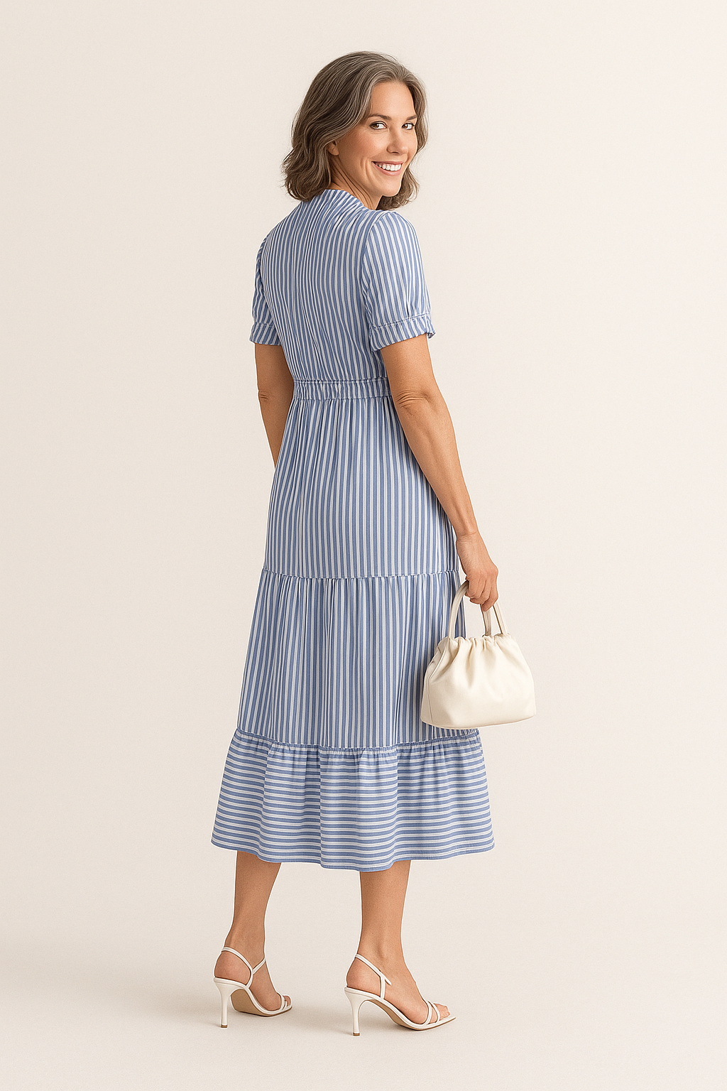 Brigitte – Elegantes gestreiftes Stufenkleid für Damen - Image 3