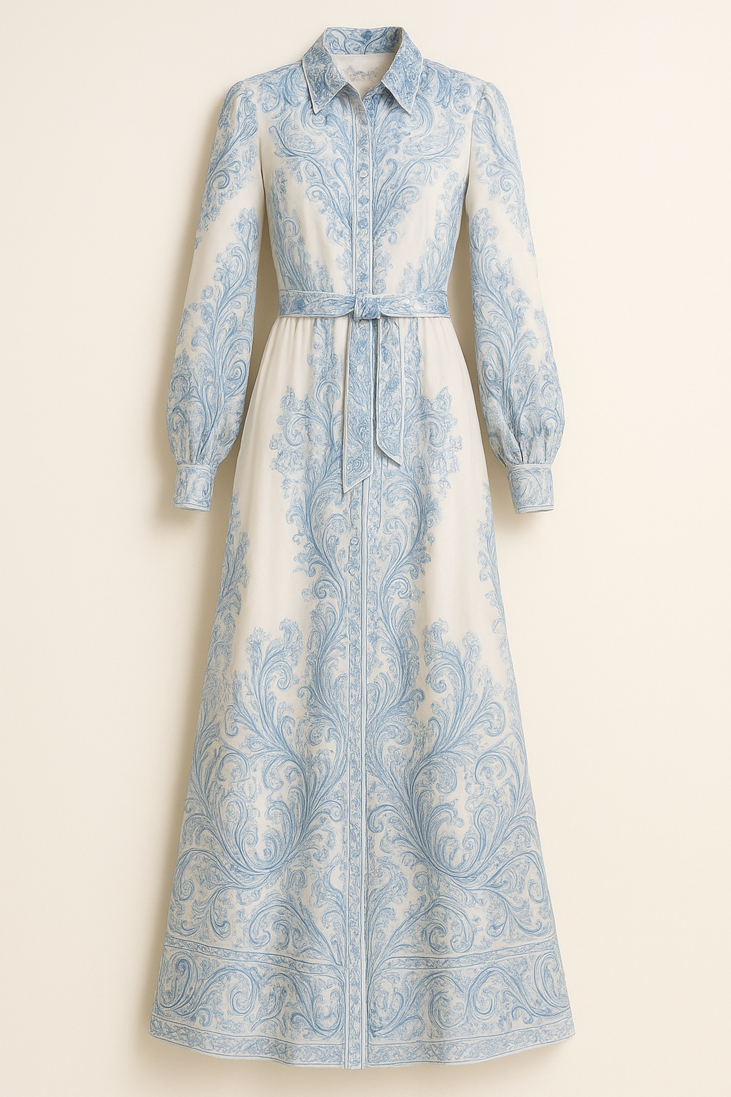 Andrea – Damenkleid mit langen Ärmeln und Aufdruck, mit hohem Kragen - Image 6