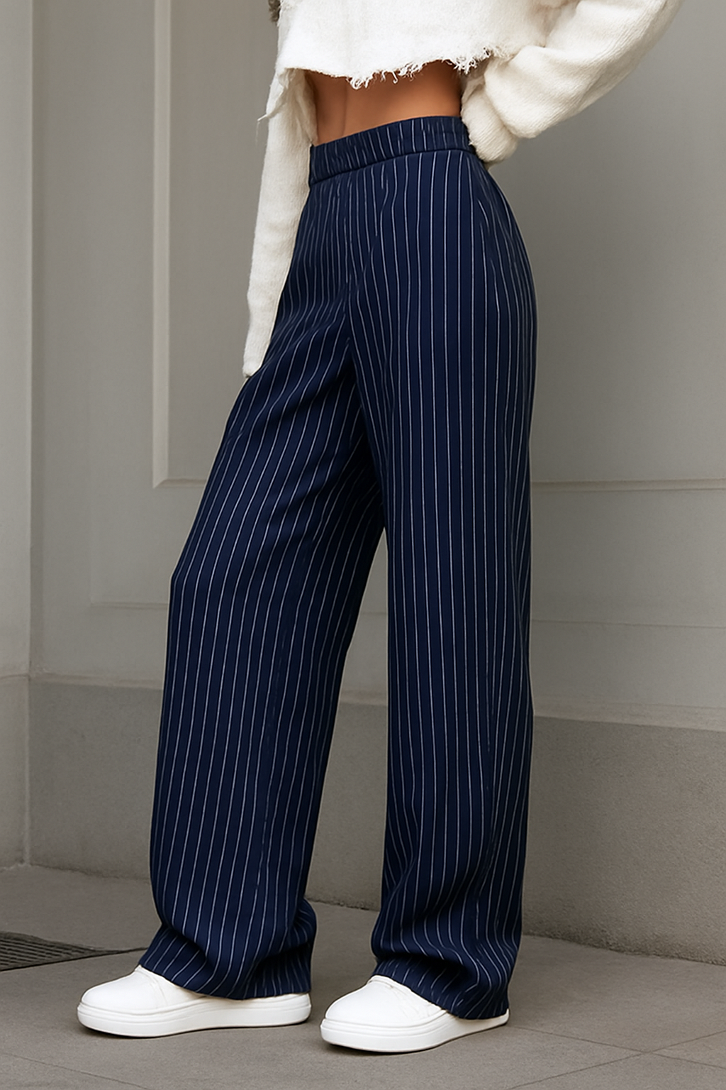 Charlotte – Women Wide Leg Pinstripe Pants - Image 3