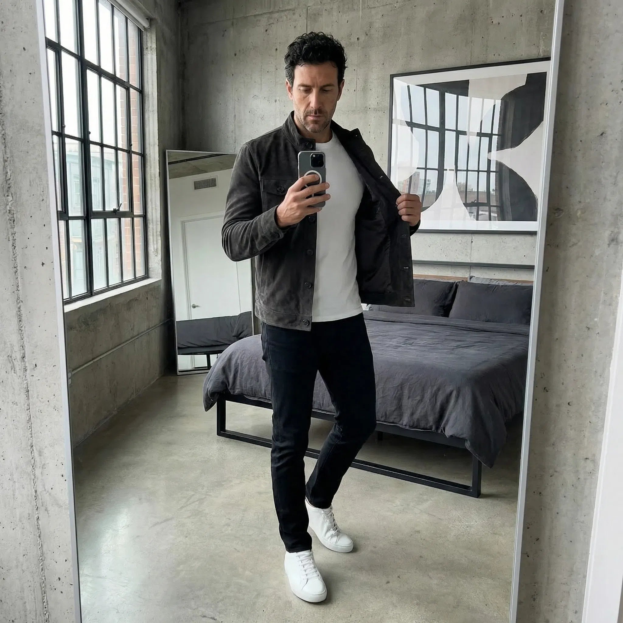 Men's Utility Jacket, relaxed fit with button closure - J&B; - 10 - Elvaroza.com