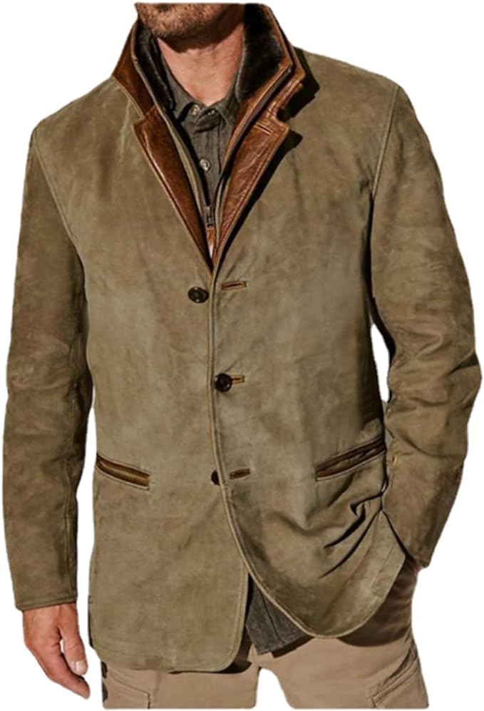 Men's Utility-Style Jacket with Contrasting Collar - J&B; - 1 - Elvaroza.com