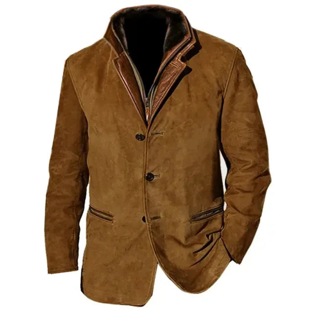Men's Utility-Style Jacket with Contrasting Collar - J&B; - 4 - Elvaroza.com