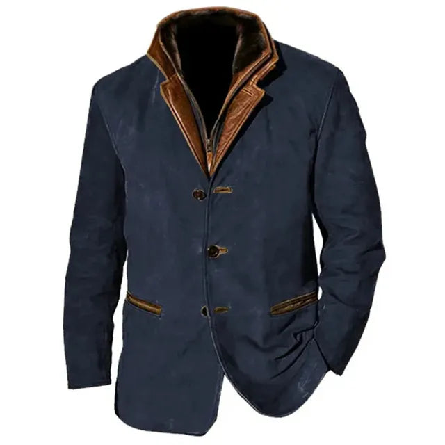 Men's Utility-Style Jacket with Contrasting Collar - J&B; - 5 - Elvaroza.com