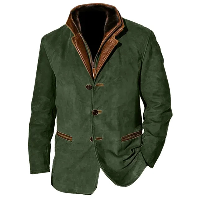 Men's Utility-Style Jacket with Contrasting Collar - J&B; - 7 - Elvaroza.com