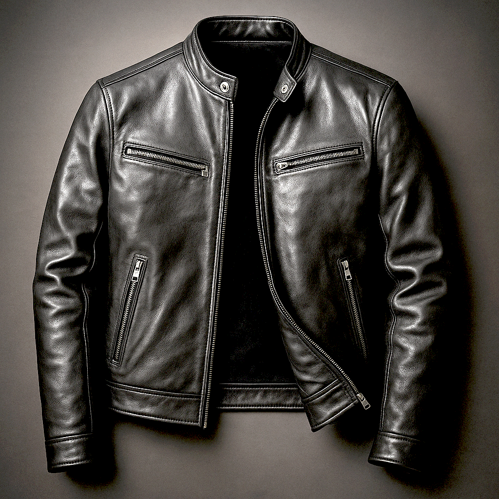 Men's Leather Jacket – Classic Fit with a Textured Look - J&B; - 3 - Elvaroza.com