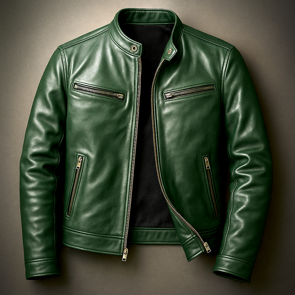 Men's Leather Jacket – Classic Fit with a Textured Look - J&B; - 4 - Elvaroza.com
