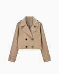 Short women's jacket with a double-breasted design and belt - J&B; - 1 - Elvaroza.com