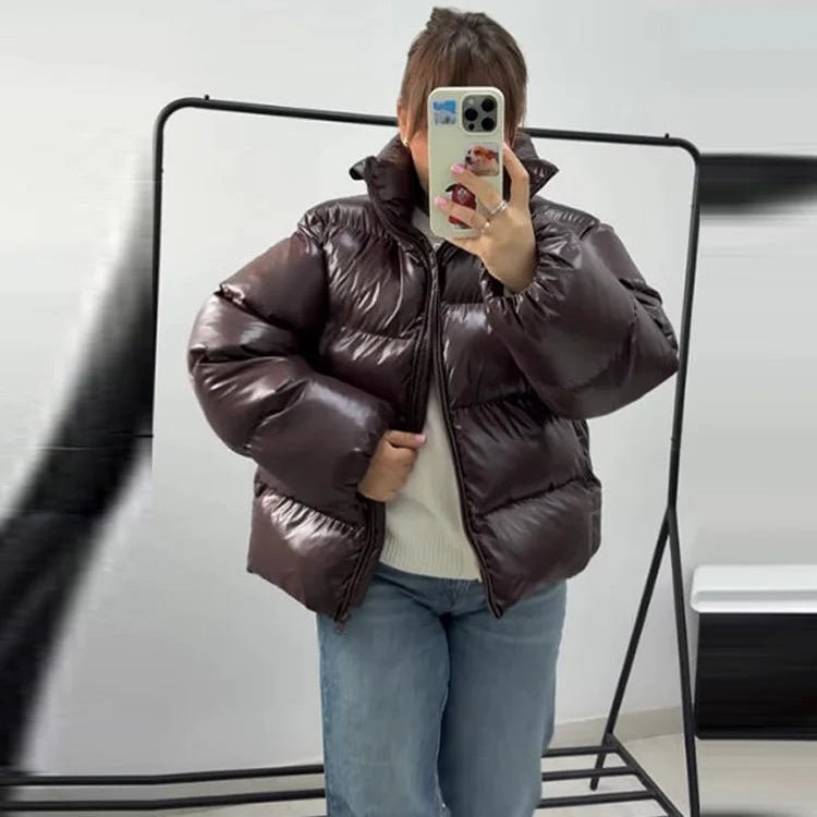 Women's Down Jacket, Cropped Fit, Shiny Finish - J&B; - 13 - Elvaroza.com