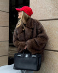 Women's Oversized Faux Fur Jacket with a Cozy Texture - J&B; - 1 - Elvaroza.com