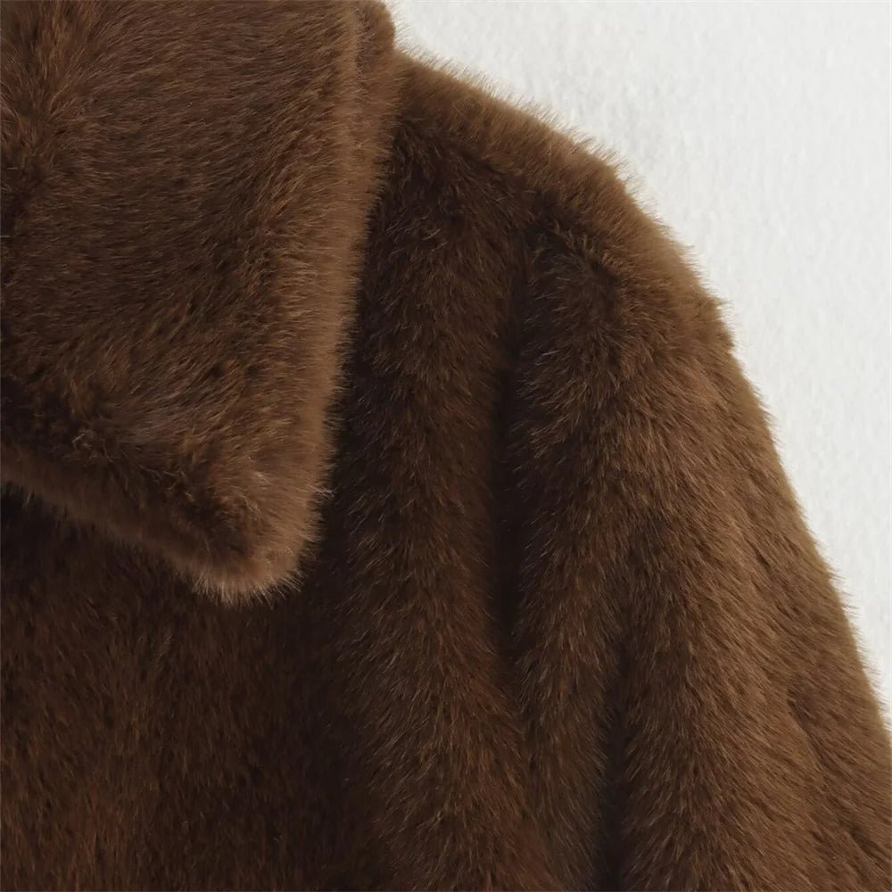 Women's Faux Fur Jacket, Cropped, Soft and Elegant - J&B; - 8 - Elvaroza.com
