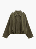 Women's Bomber Jacket, Oversized Fit with Zipper - J&B; - 1 - Elvaroza.com