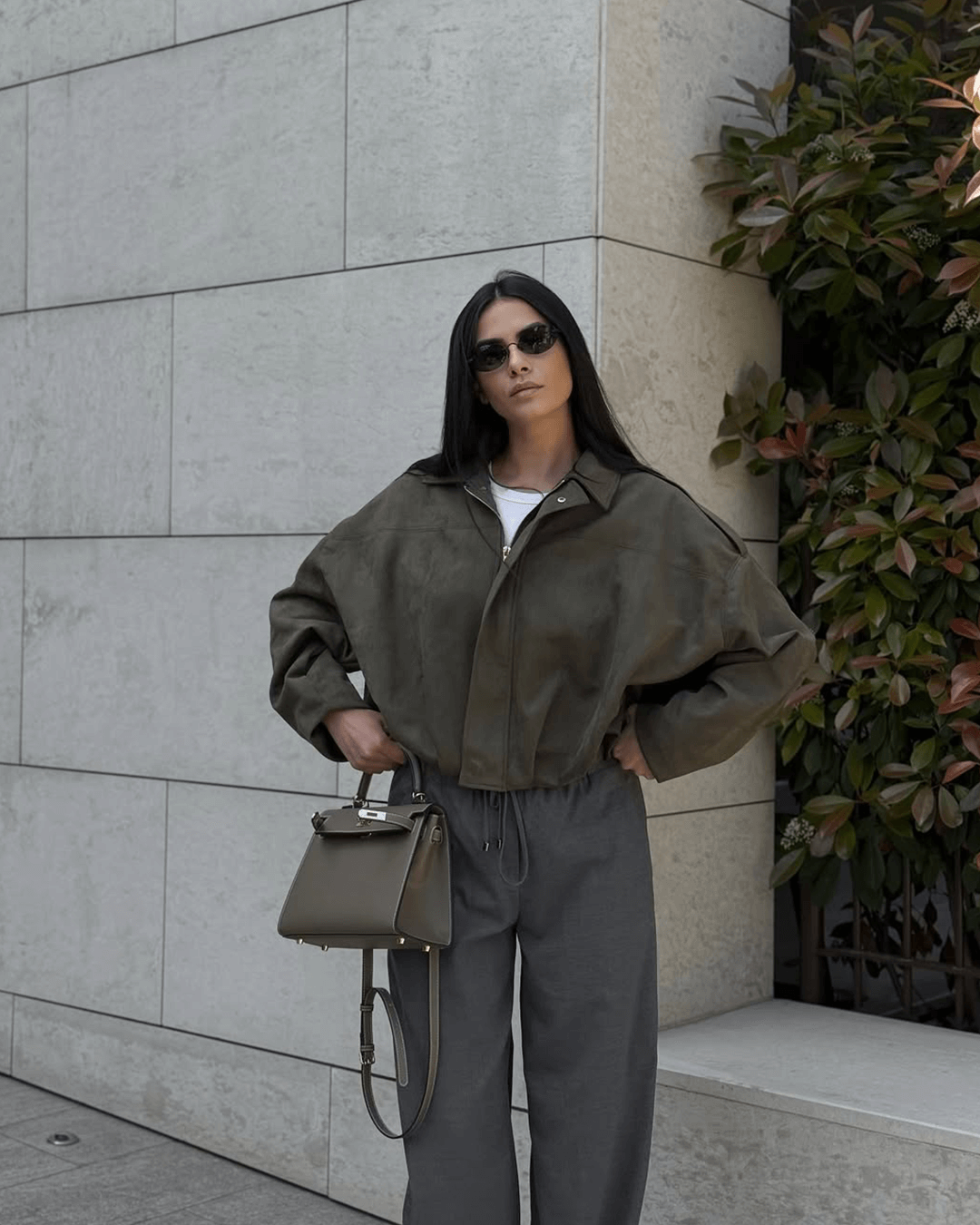 Women's Bomber Jacket, Oversized Fit with Zipper - J&B; - 4 - Elvaroza.com