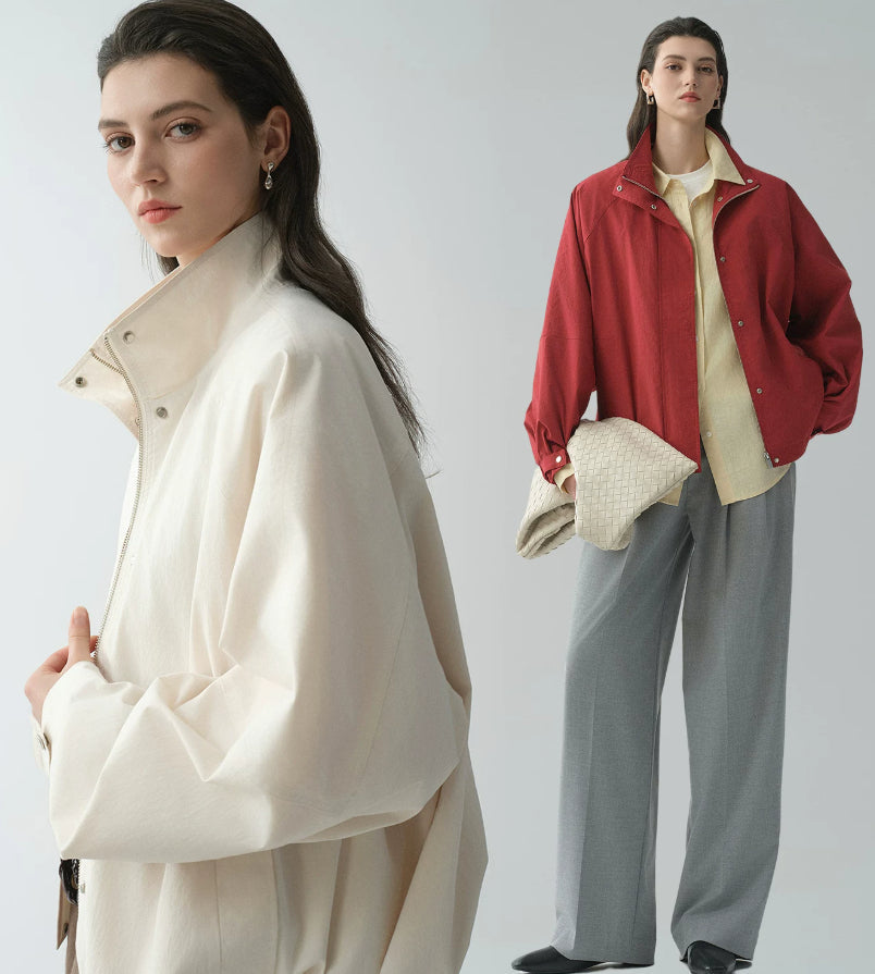 Women's bomber jacket, relaxed fit, with a practical zipper - J&B; - 4 - Elvaroza.com