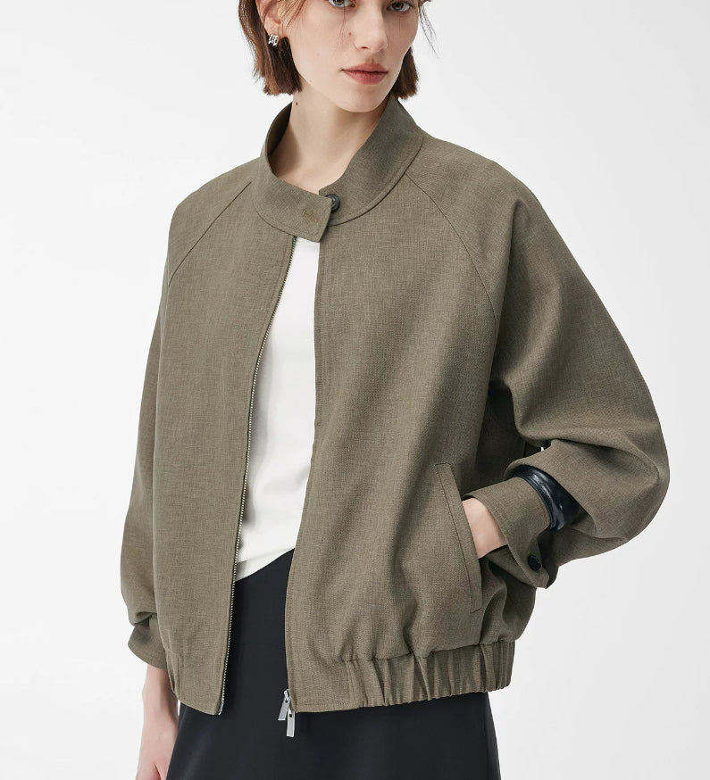 Women's zip-up bomber jacket with a casual fit - J&B; - 7 - Elvaroza.com