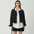 Short women's jacket with a relaxed fit and front pockets - J&B; - 4 - Elvaroza.com